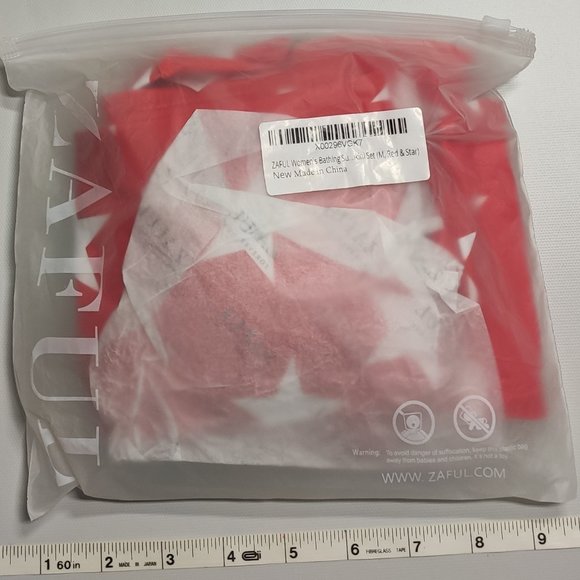 NWT ZAFUL Medium Bandeau High Cut American Flag bikini set - Picture 2 of 6